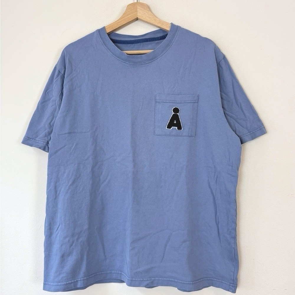Aland Pocket Logo Patch Simple Blue‎ Tee Shirt - Large